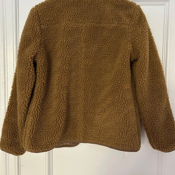 Alex Mill Sherpa Work Jacket Fleece Golden Khaki Brown Contrast Corduroy - Picture 4 of 5